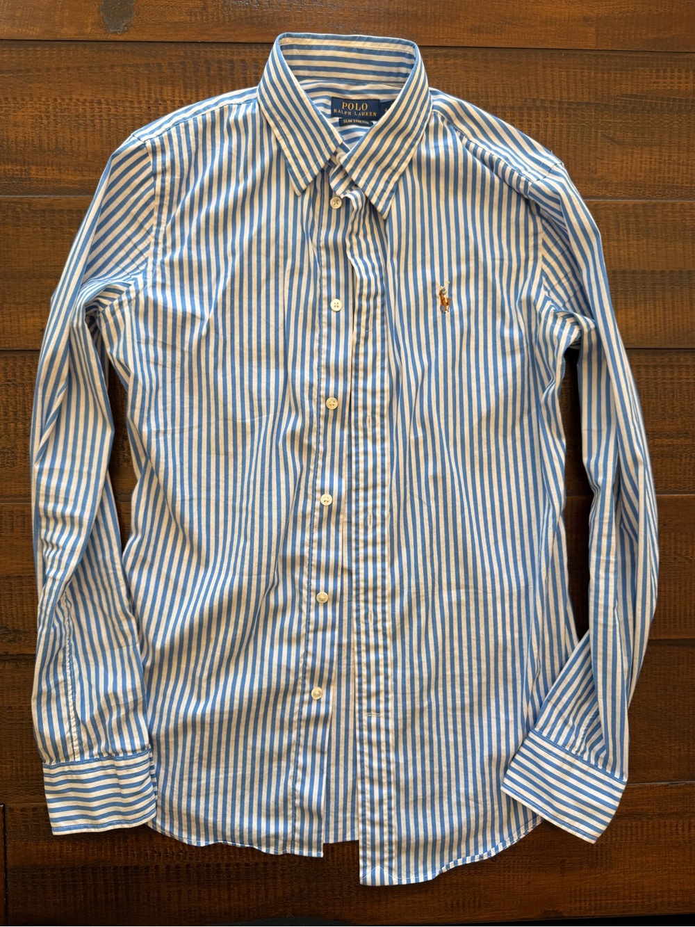 Polo by Ralph Lauren Blue & White Striped Oxford Button-Down Shirt
